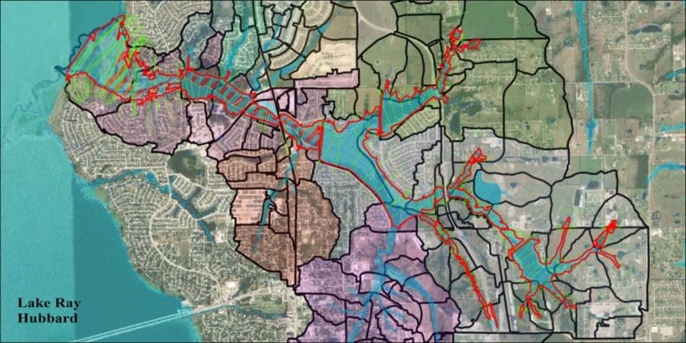 A Cardinal Strategies map of Squabble Creek Watersheds in Rockwall, TX