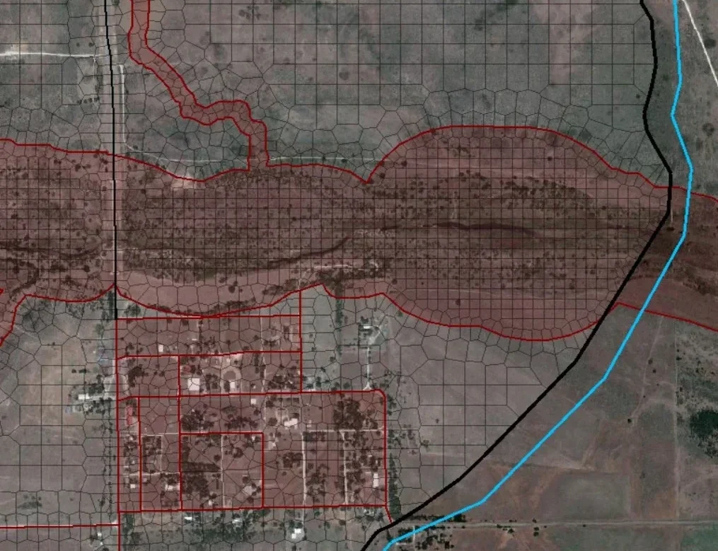 Downstream portion of HUC 8 Watershed with Urban Area (Satellite Imagery)