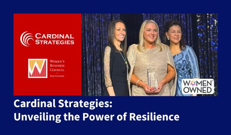 Unveiling Power of Resilience - image of three women on blue background with red square containing logos