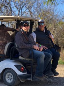 Calvin and Michael on golf cart