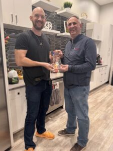 Michael Stone and Mark Parrott winning Chili cookoff